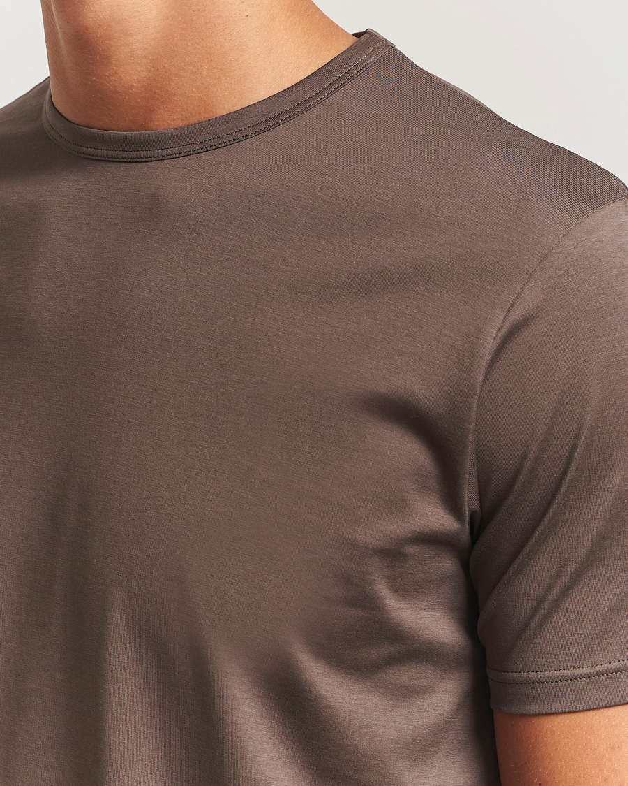 Herr | T-Shirts | Sunspel | Crew Neck Q82 Cotton T-Shirt Bark