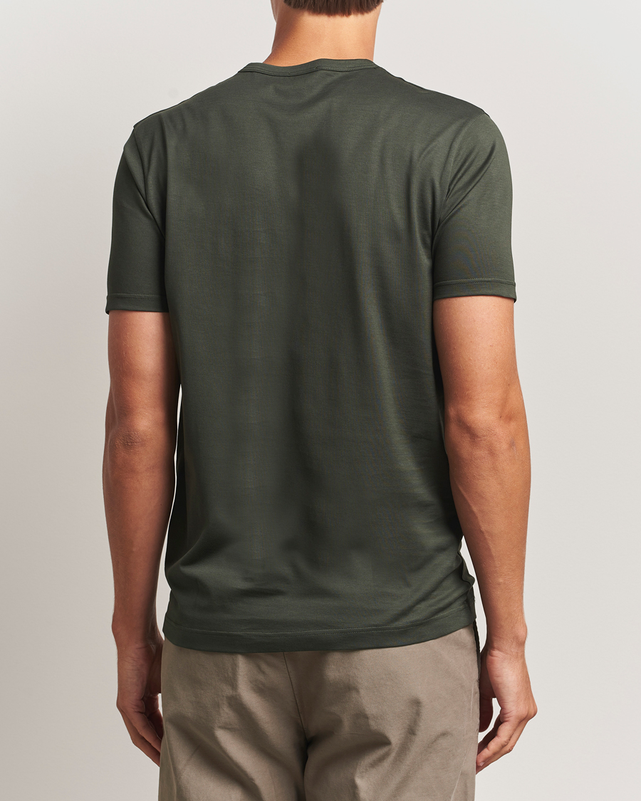 Herr | T-Shirts | Sunspel | Crew Neck Q82 Cotton T-Shirt Dark Green