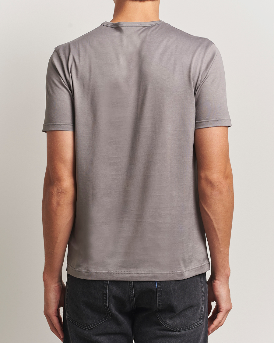 Herr | T-Shirts | Sunspel | Crew Neck Q82 Cotton T-Shirt Iron Grey