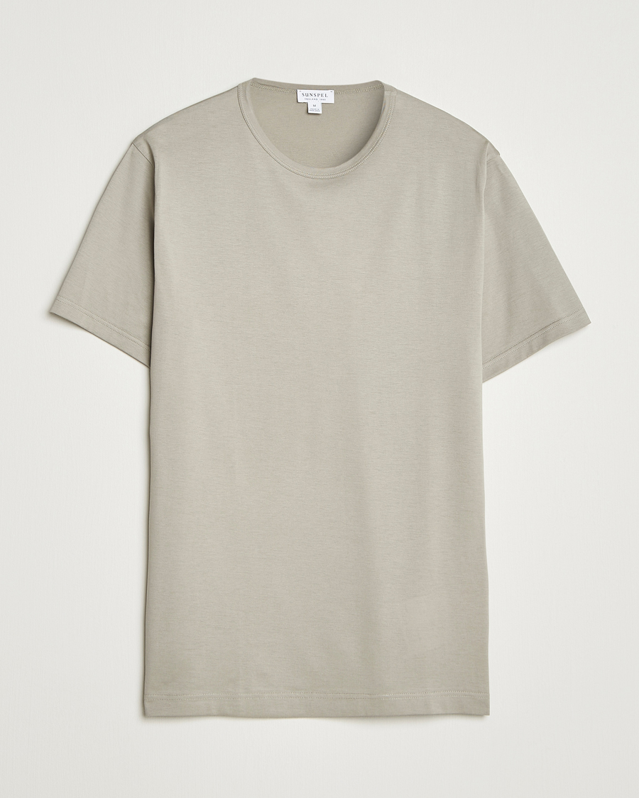 Herr | T-Shirts | Sunspel | Crew Neck Q82 Cotton T-Shirt Fog