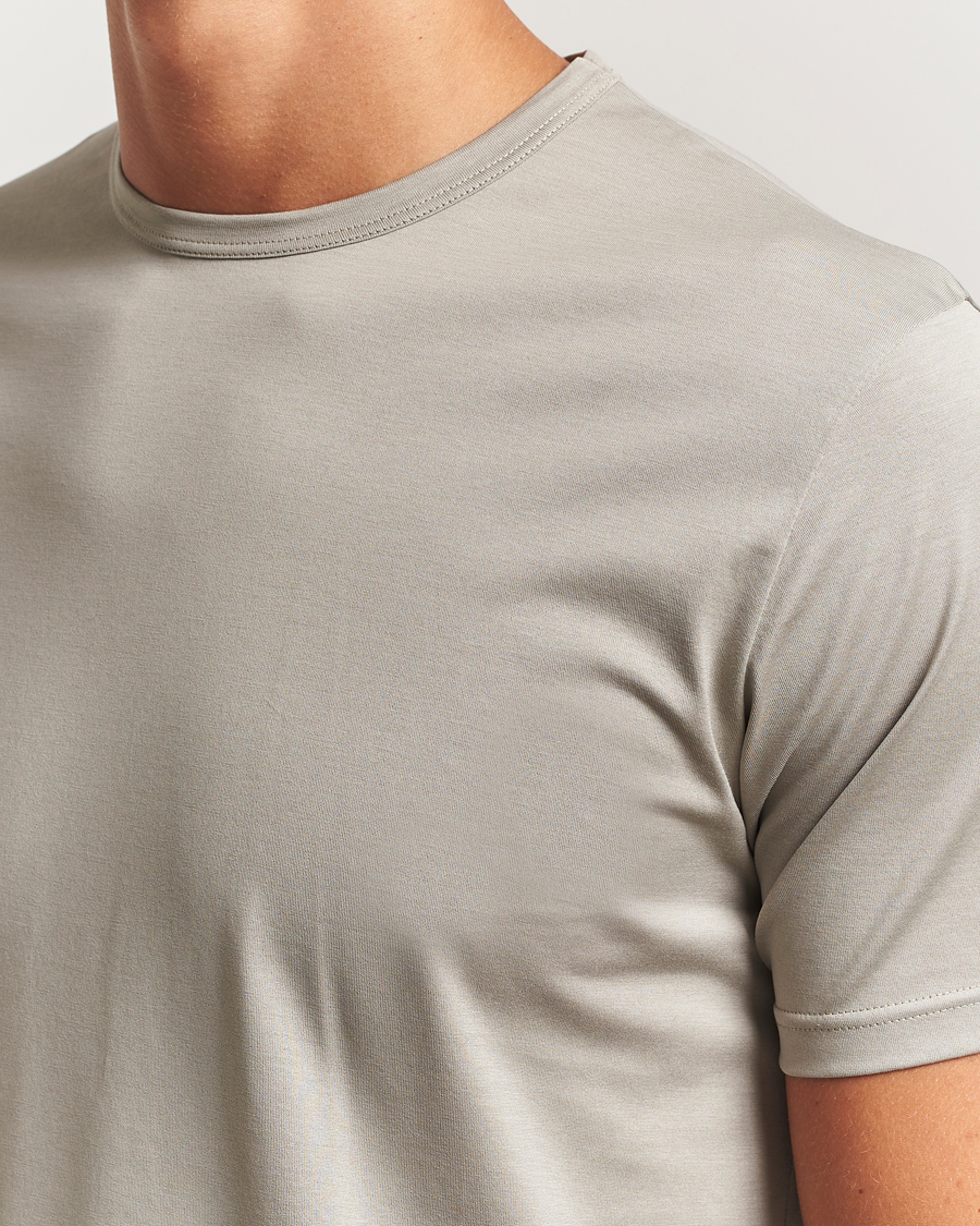 Herr | T-Shirts | Sunspel | Crew Neck Q82 Cotton T-Shirt Fog