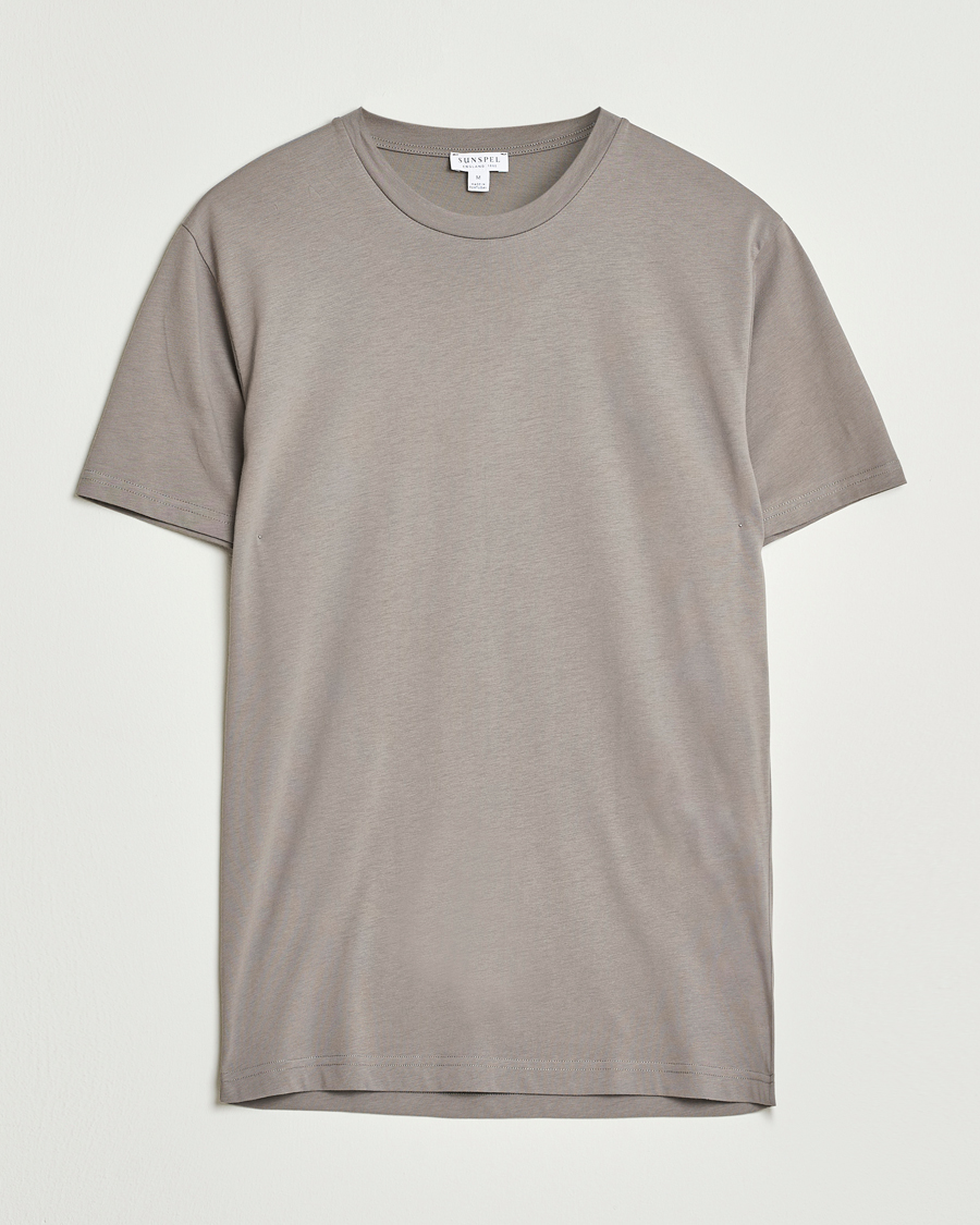 Herr | T-Shirts | Sunspel | Riviera Midweight T-Shirt Iron Grey