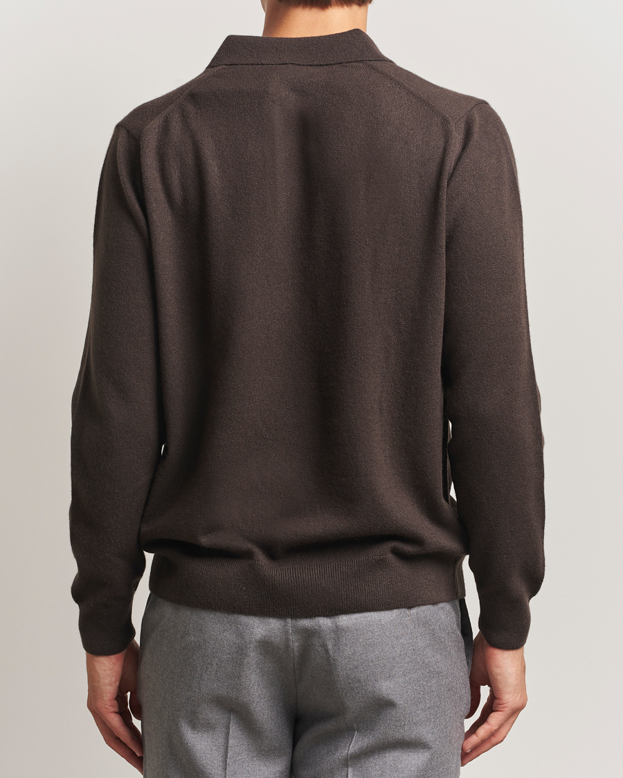 Herr | Tröjor | Sunspel | Cashmere Polo Truffle