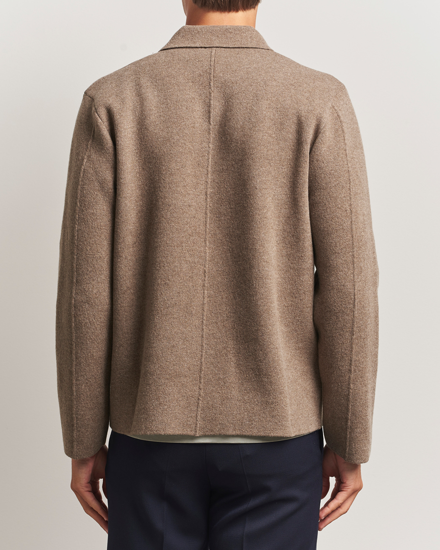 Herr | Tröjor | Sunspel | Doubleface Wool Jacket Mink