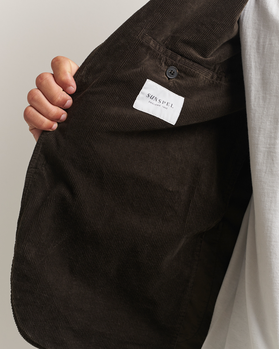 Herr | Kavajer | Sunspel | Relaxed Corduroy Blazer Coffee