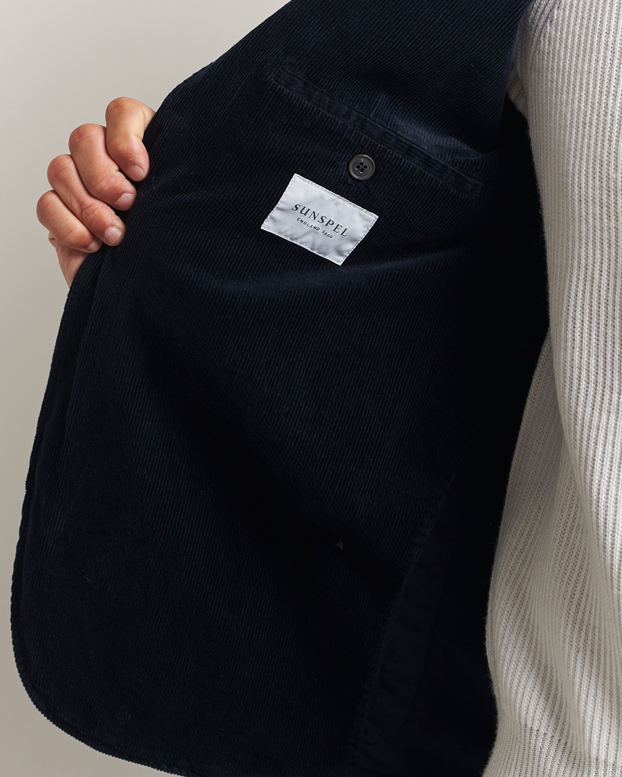 Herr | Kavajer | Sunspel | Relaxed Corduroy Blazer Navy