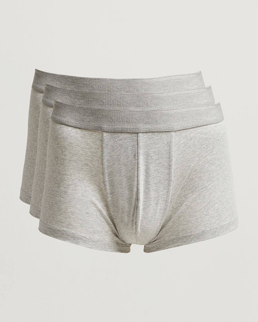 Herr | Underkläder | Sunspel | 3-Pack Cotton Stretch Trunk Grey