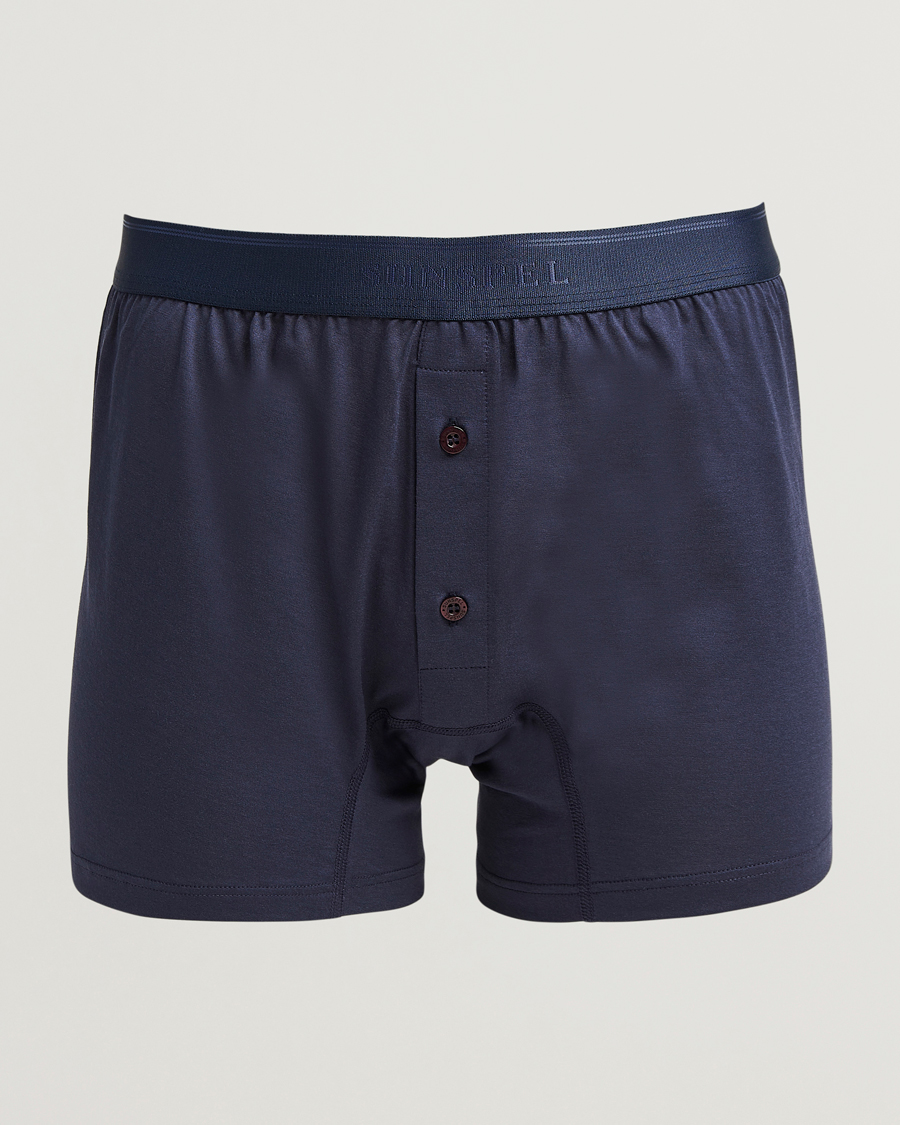 Herr | Underkläder | Sunspel | Superfine Two Button Cotton Navy