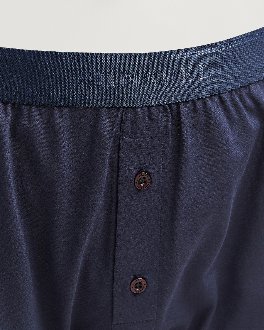 Herr | Underkläder | Sunspel | Superfine Two Button Cotton Navy