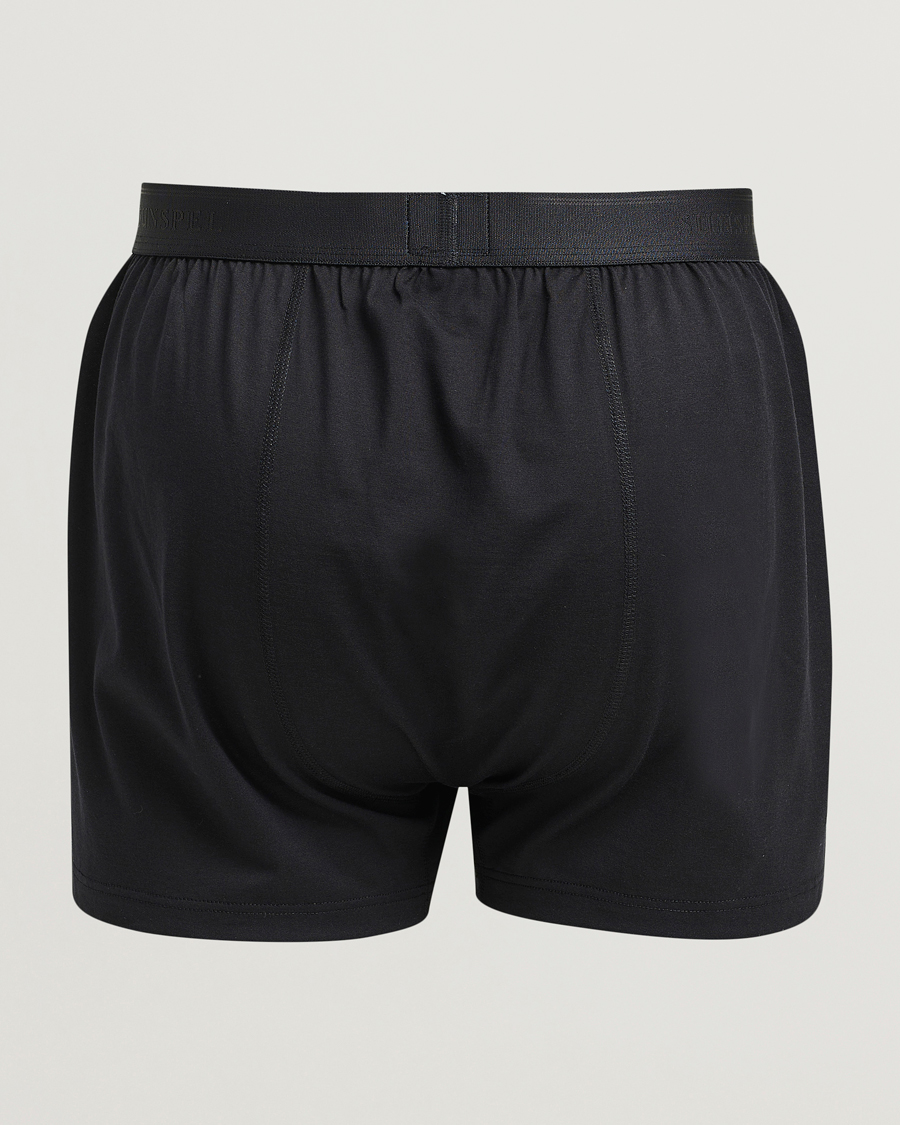 Herr | Underkläder | Sunspel | Superfine One Button Boxer Black