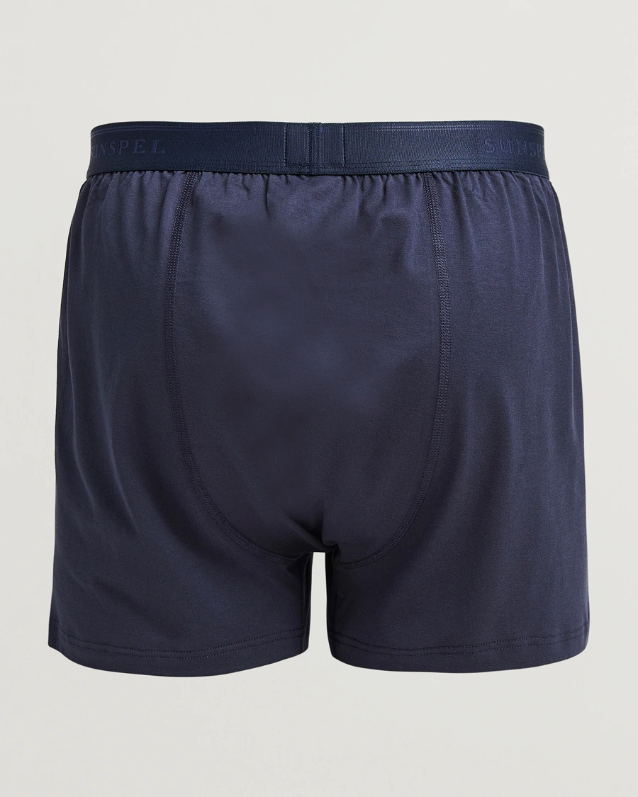Herr | Underkläder | Sunspel | Superfine One Button Boxer Navy