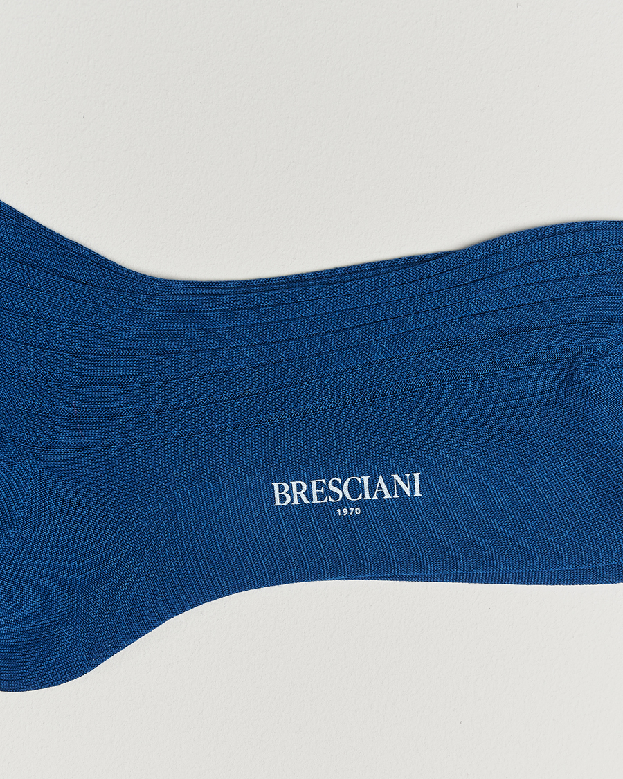 Herr | Underkläder | Bresciani | Cotton Ribbed Short Blue Melange