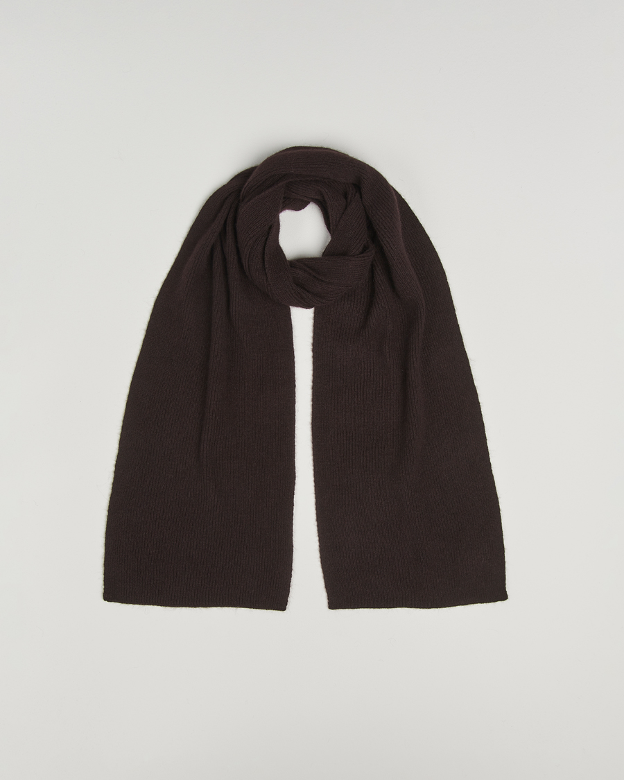 Herr | Halsdukar | Le Bonnet | Lambswool/Caregora Scarf Espresso