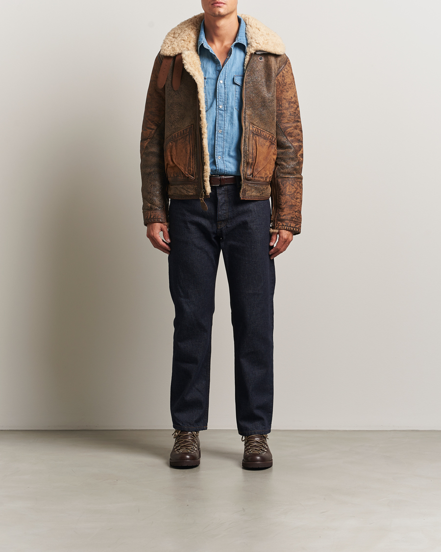 Herr | Jackor | Polo Ralph Lauren | Sherling Lined Bomber Jacket Brown Earth