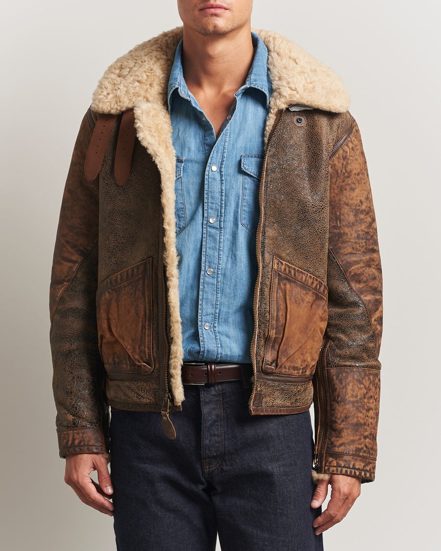 Herr | Jackor | Polo Ralph Lauren | Sherling Lined Bomber Jacket Brown Earth