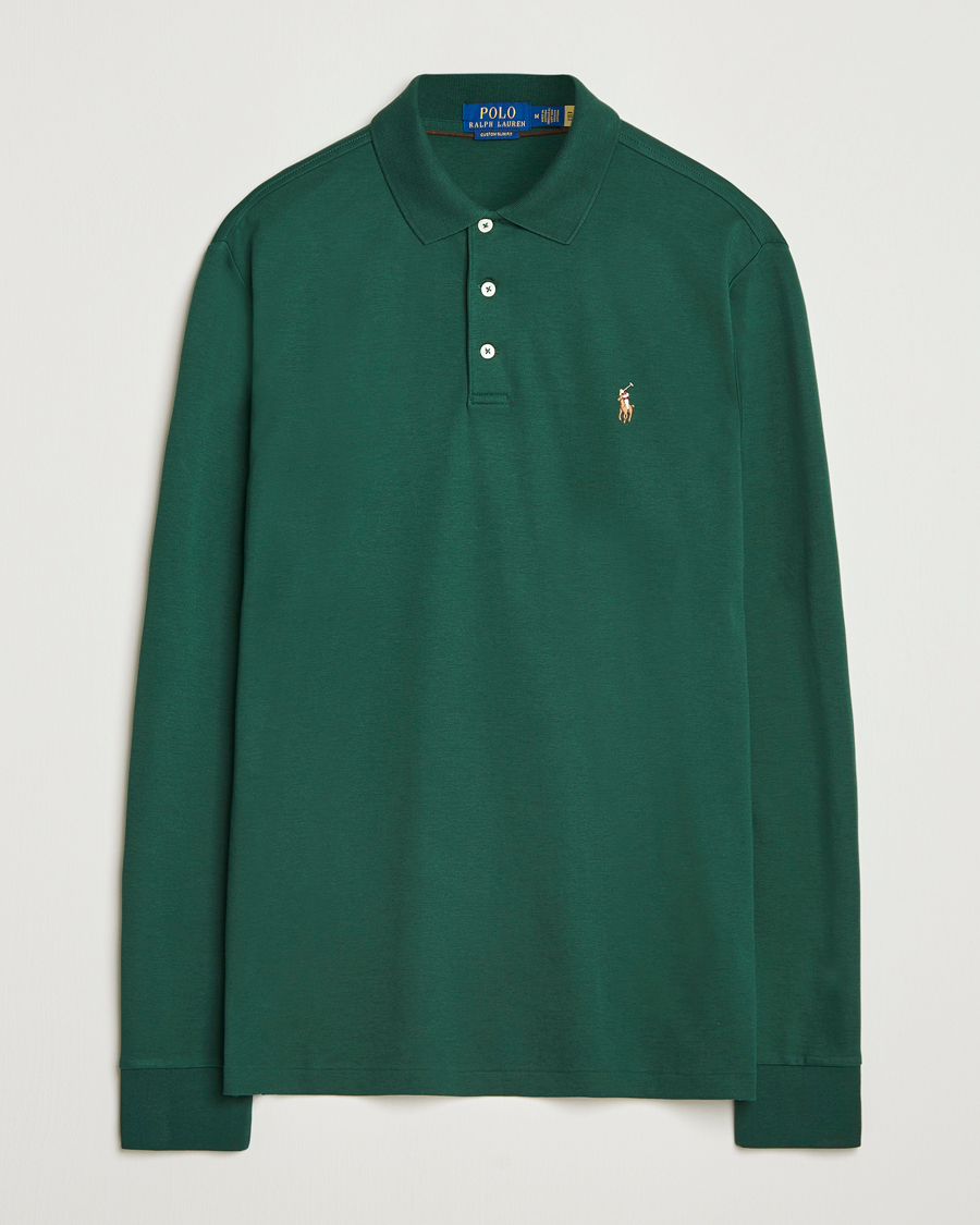 Herr | Pikéer | Polo Ralph Lauren | Pima Cotton Custom Slim Fit LS Polo Vintage Pine