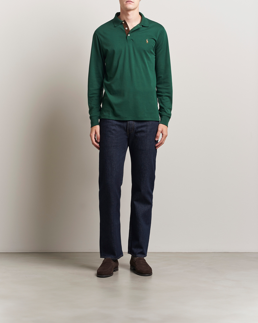 Herr | Pikéer | Polo Ralph Lauren | Pima Cotton Custom Slim Fit LS Polo Vintage Pine
