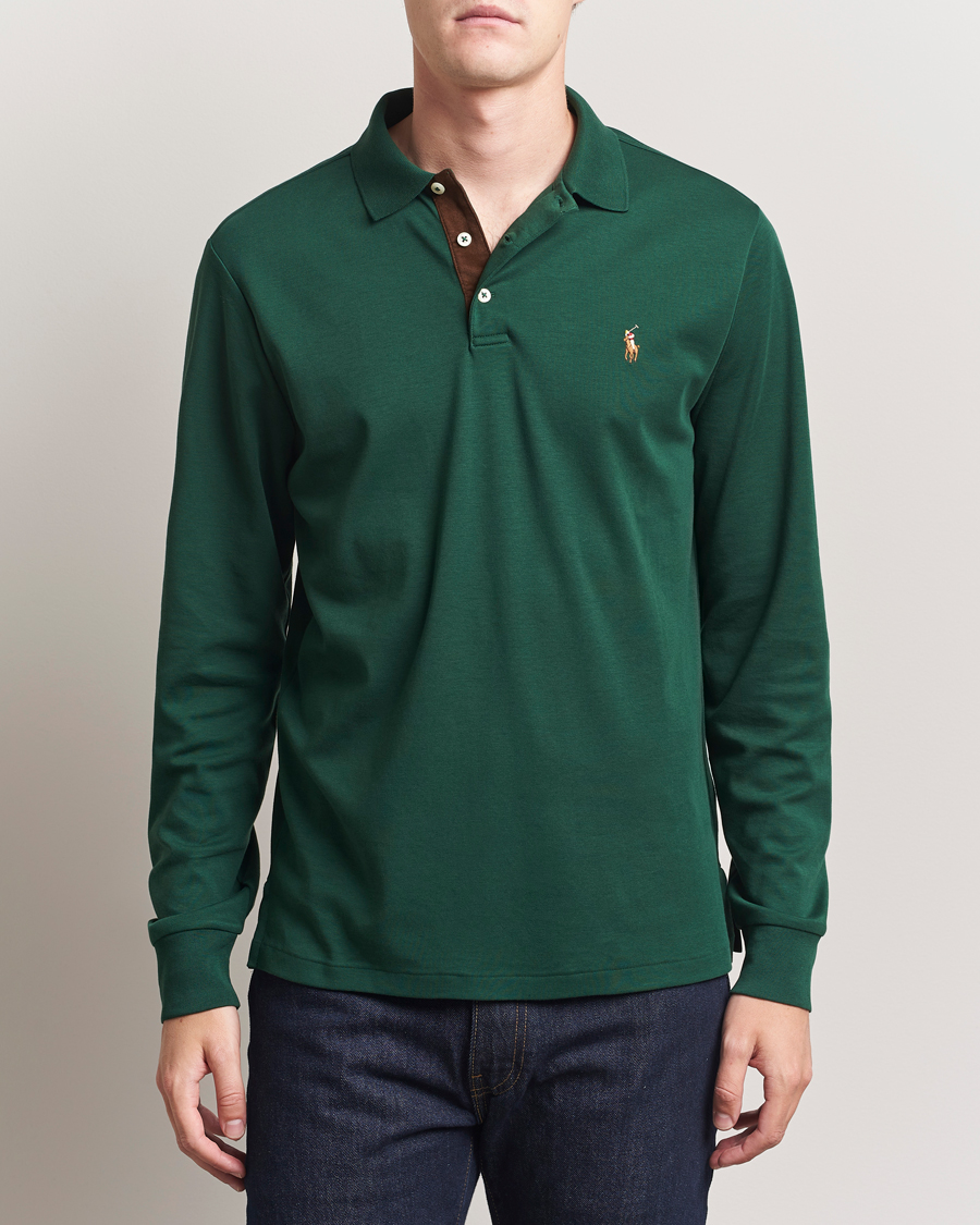 Herr | Pikéer | Polo Ralph Lauren | Pima Cotton Custom Slim Fit LS Polo Vintage Pine