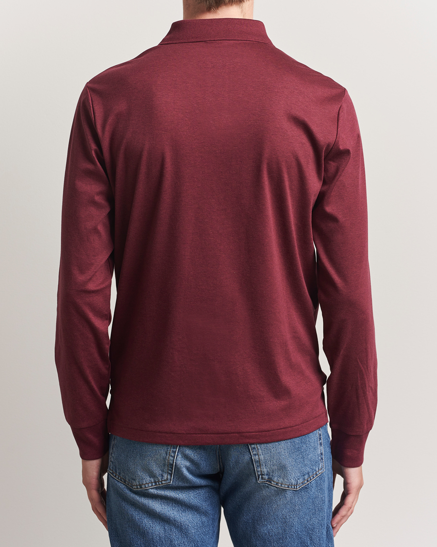 Herr | Pikéer | Polo Ralph Lauren | Pima Cotton Custom Slim Fit LS Polo Spring Wine Heather