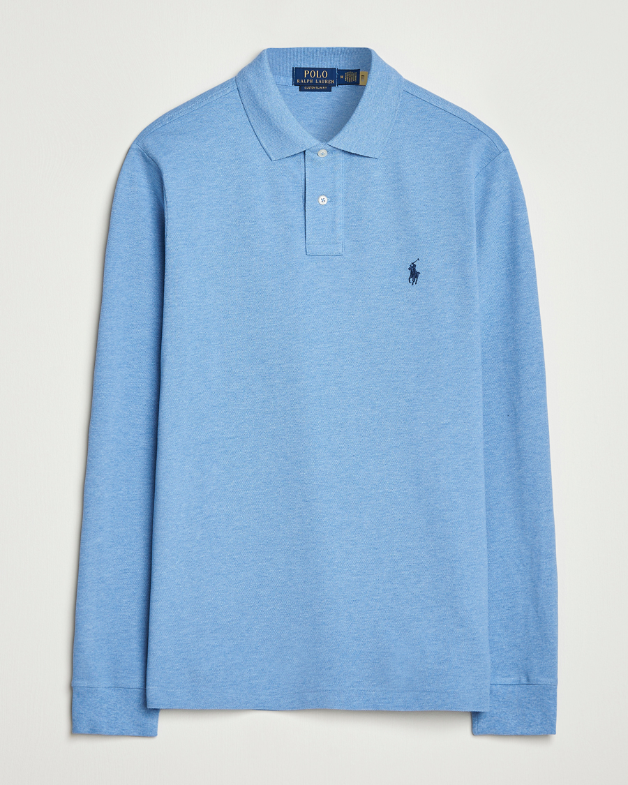 Herr | Pikéer | Polo Ralph Lauren | Custom Slim Fit Long Sleeve Polo Soft Royal Heather
