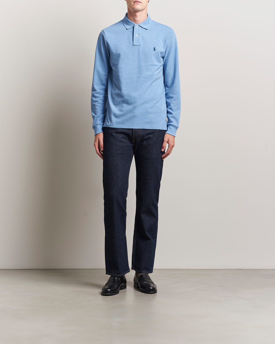 Herr | Pikéer | Polo Ralph Lauren | Custom Slim Fit Long Sleeve Polo Soft Royal Heather