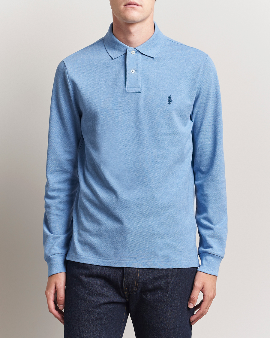 Herr | Pikéer | Polo Ralph Lauren | Custom Slim Fit Long Sleeve Polo Soft Royal Heather