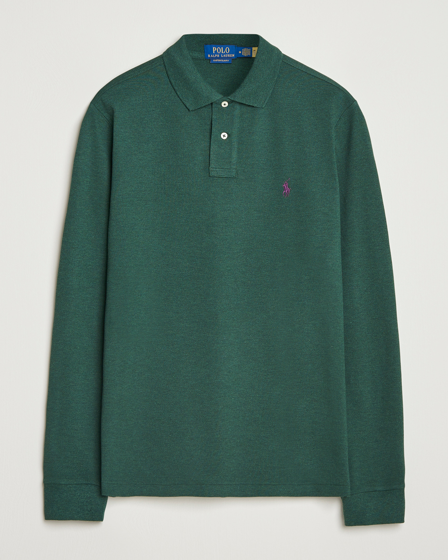 Herr | Pikéer | Polo Ralph Lauren | Custom Slim Fit Long Sleeve Polo Scotch Pine Heather