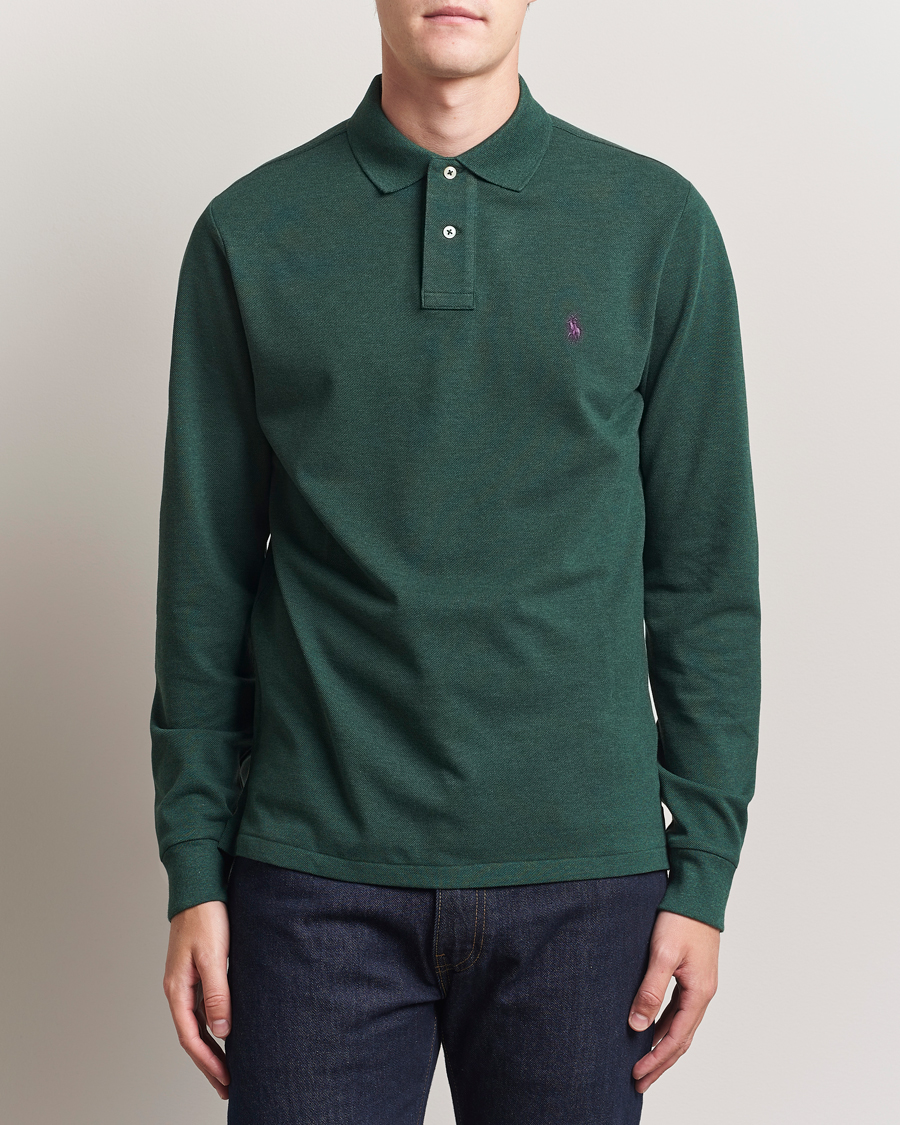 Herr | Pikéer | Polo Ralph Lauren | Custom Slim Fit Long Sleeve Polo Scotch Pine Heather