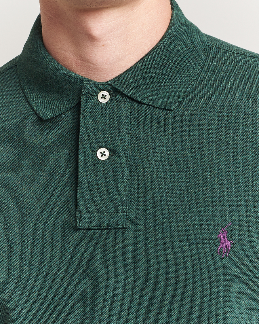 Herr | Pikéer | Polo Ralph Lauren | Custom Slim Fit Long Sleeve Polo Scotch Pine Heather