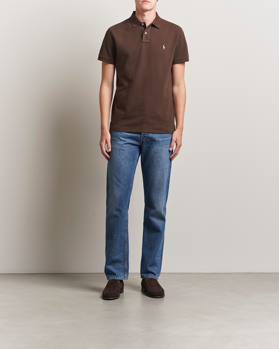 Herr | Pikéer | Polo Ralph Lauren | Custom Slim Fit Polo Nutmeg Brown
