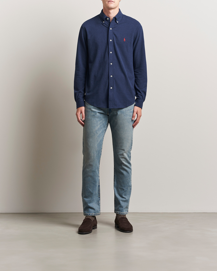 Herr | Skjortor | Polo Ralph Lauren | Featherweight Mesh Shirt Spring Navy Heather