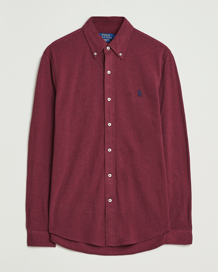 Herr | Skjortor | Polo Ralph Lauren | Featherweight Mesh Shirt Spring Wine Heather