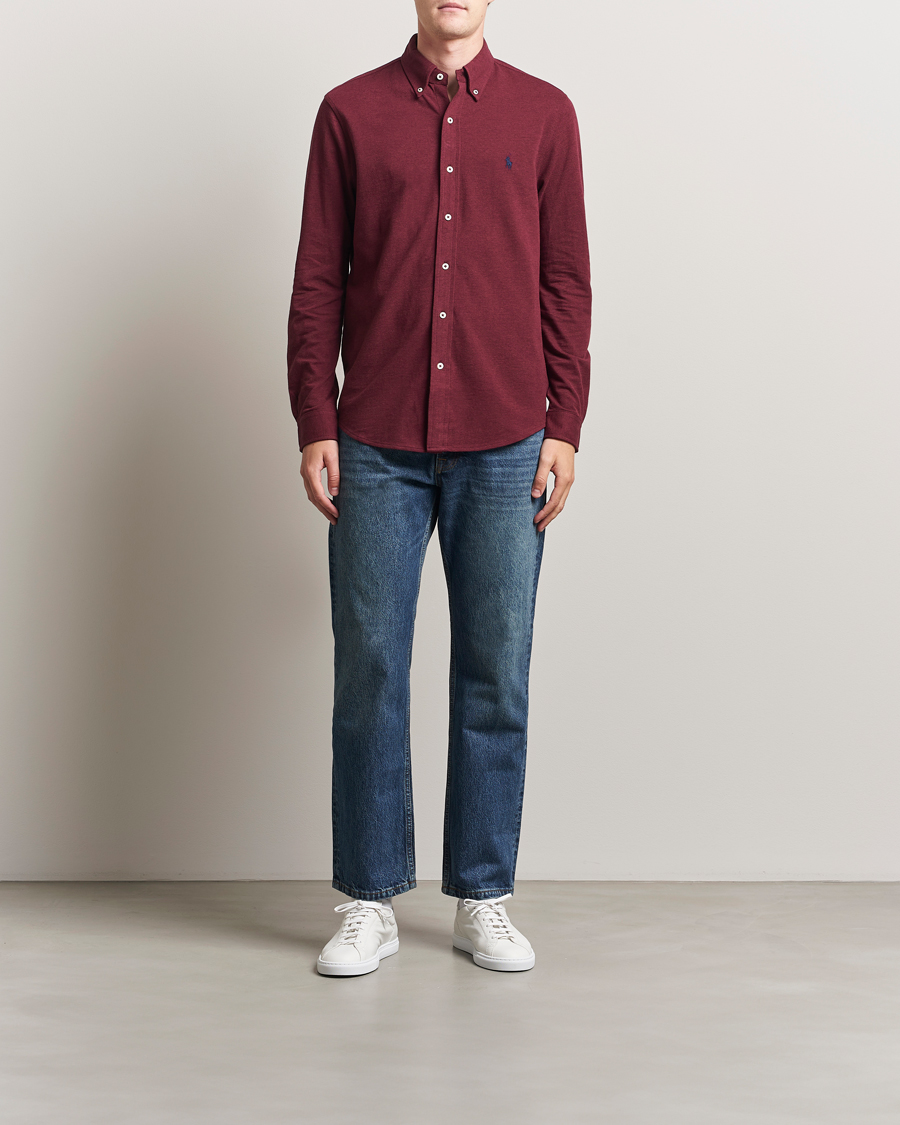 Herr | Skjortor | Polo Ralph Lauren | Featherweight Mesh Shirt Spring Wine Heather