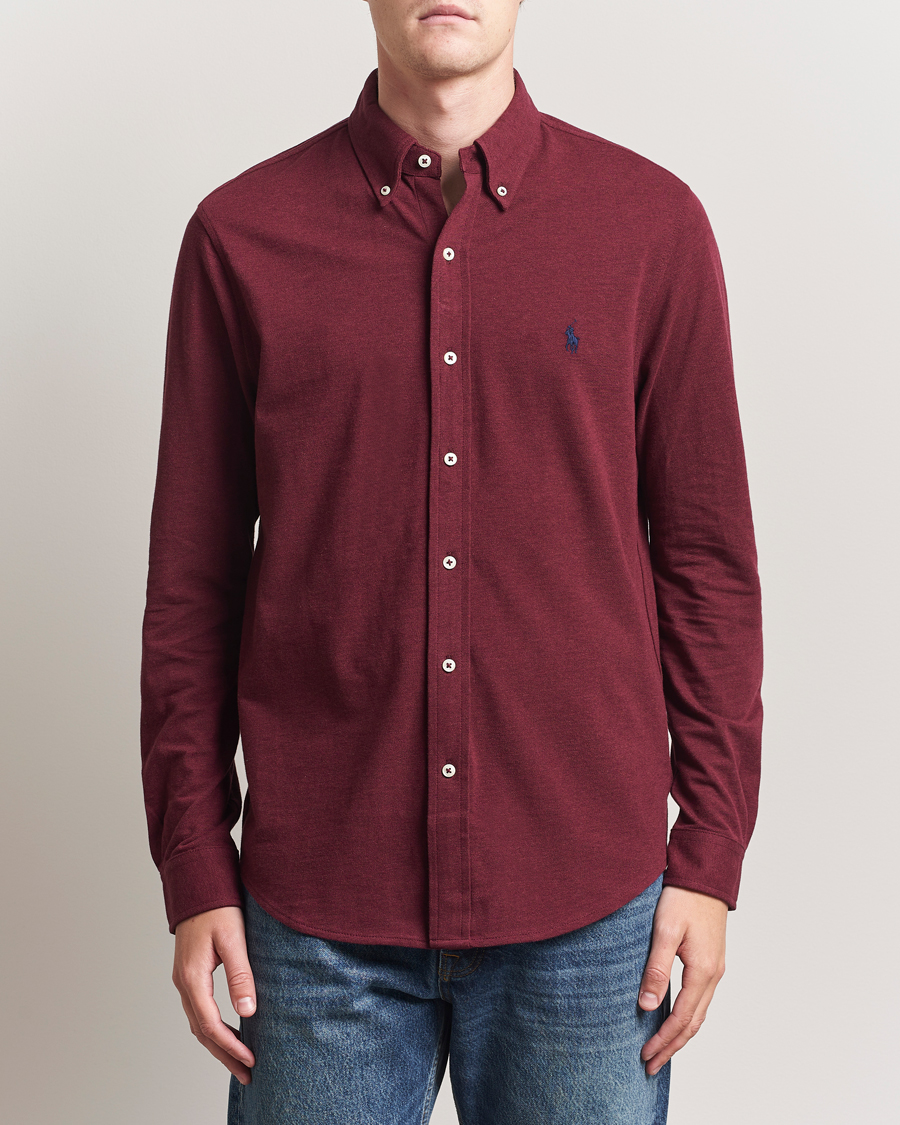 Herr | Skjortor | Polo Ralph Lauren | Featherweight Mesh Shirt Spring Wine Heather