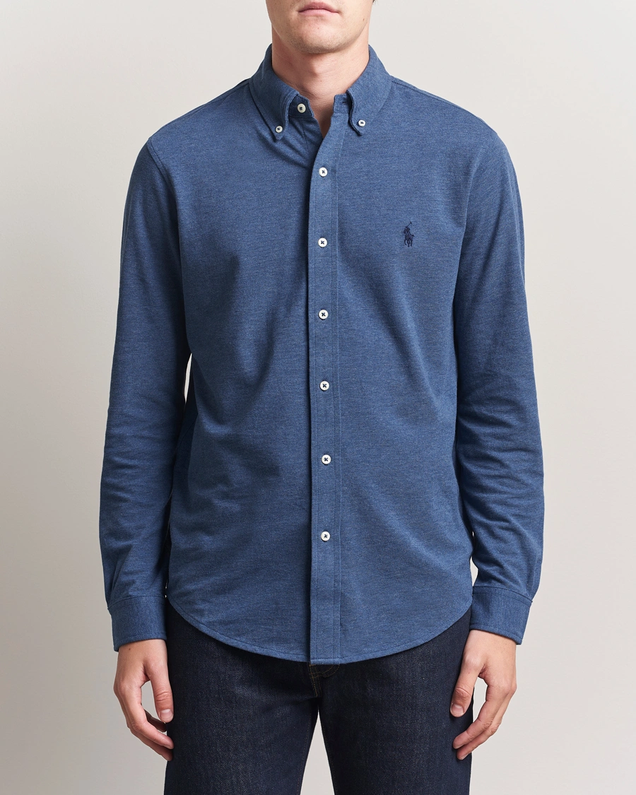 Herr | Skjortor | Polo Ralph Lauren | Featherweight Mesh Shirt Derby Blue Heather