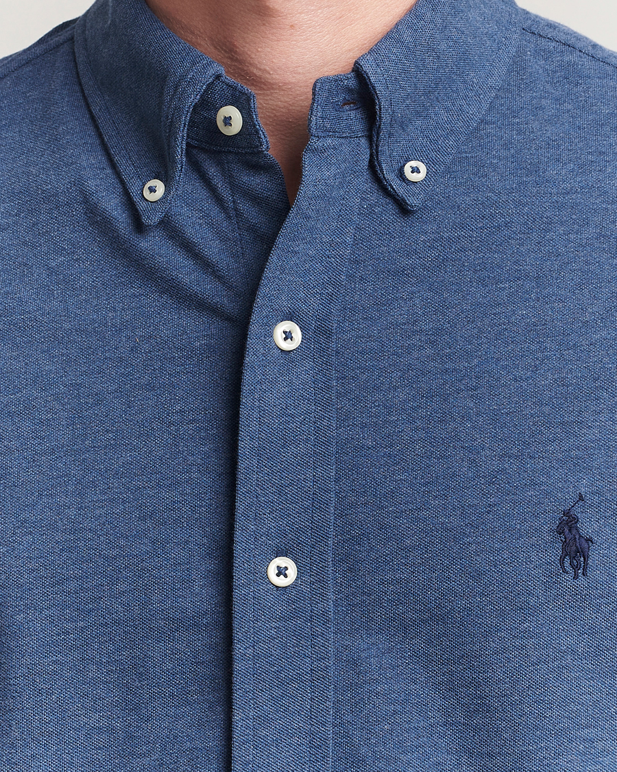 Herr | Skjortor | Polo Ralph Lauren | Featherweight Mesh Shirt Derby Blue Heather