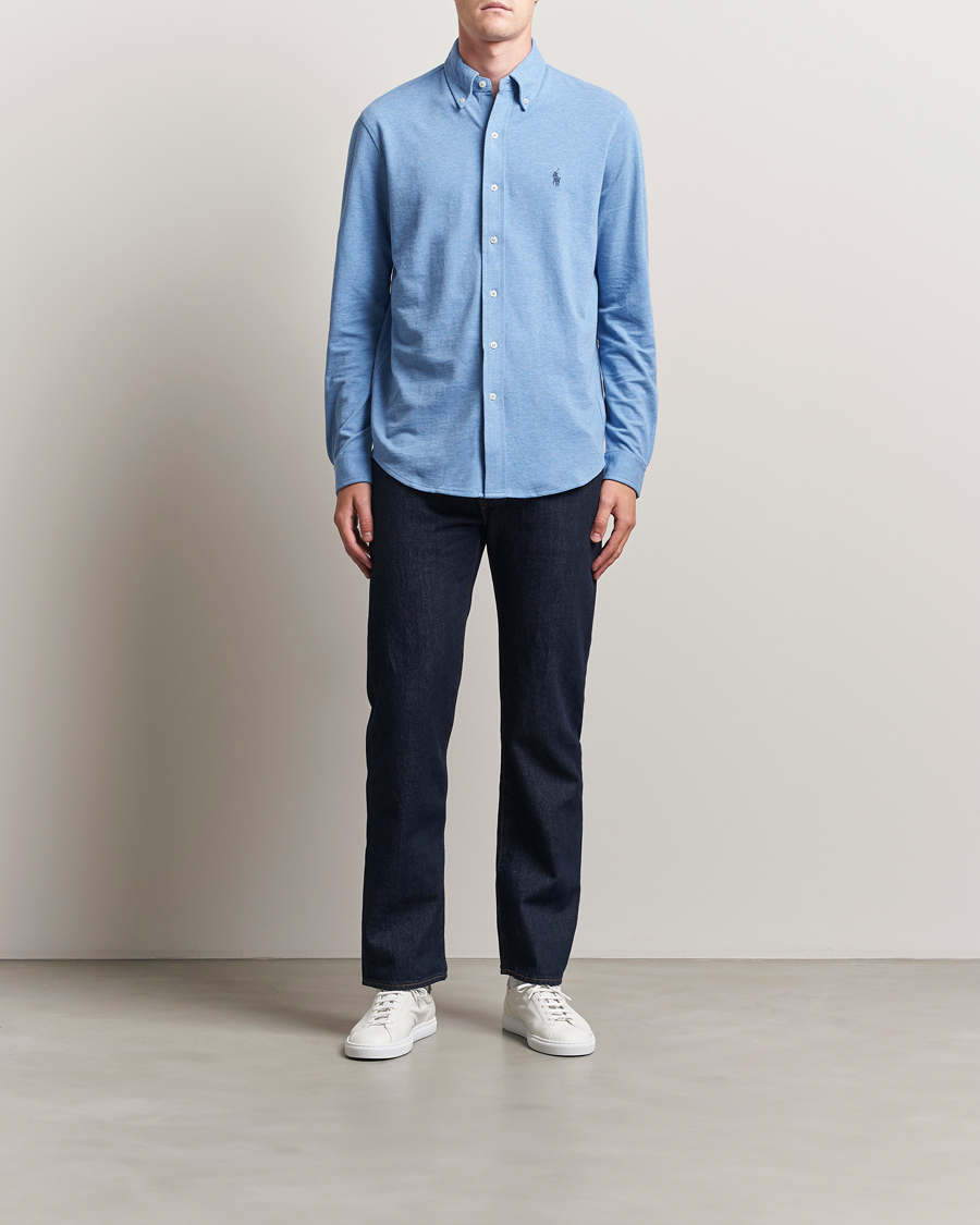 Herr | Skjortor | Polo Ralph Lauren | Featherweight Mesh Shirt Soft Royal Heather