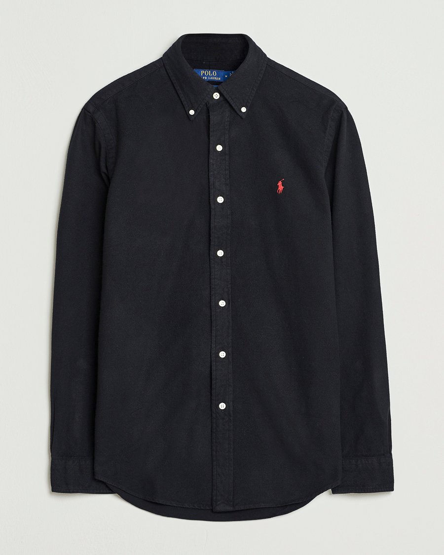 Herr | Skjortor | Polo Ralph Lauren | Custom Fit Brushed Flannel Shirt Polo Black