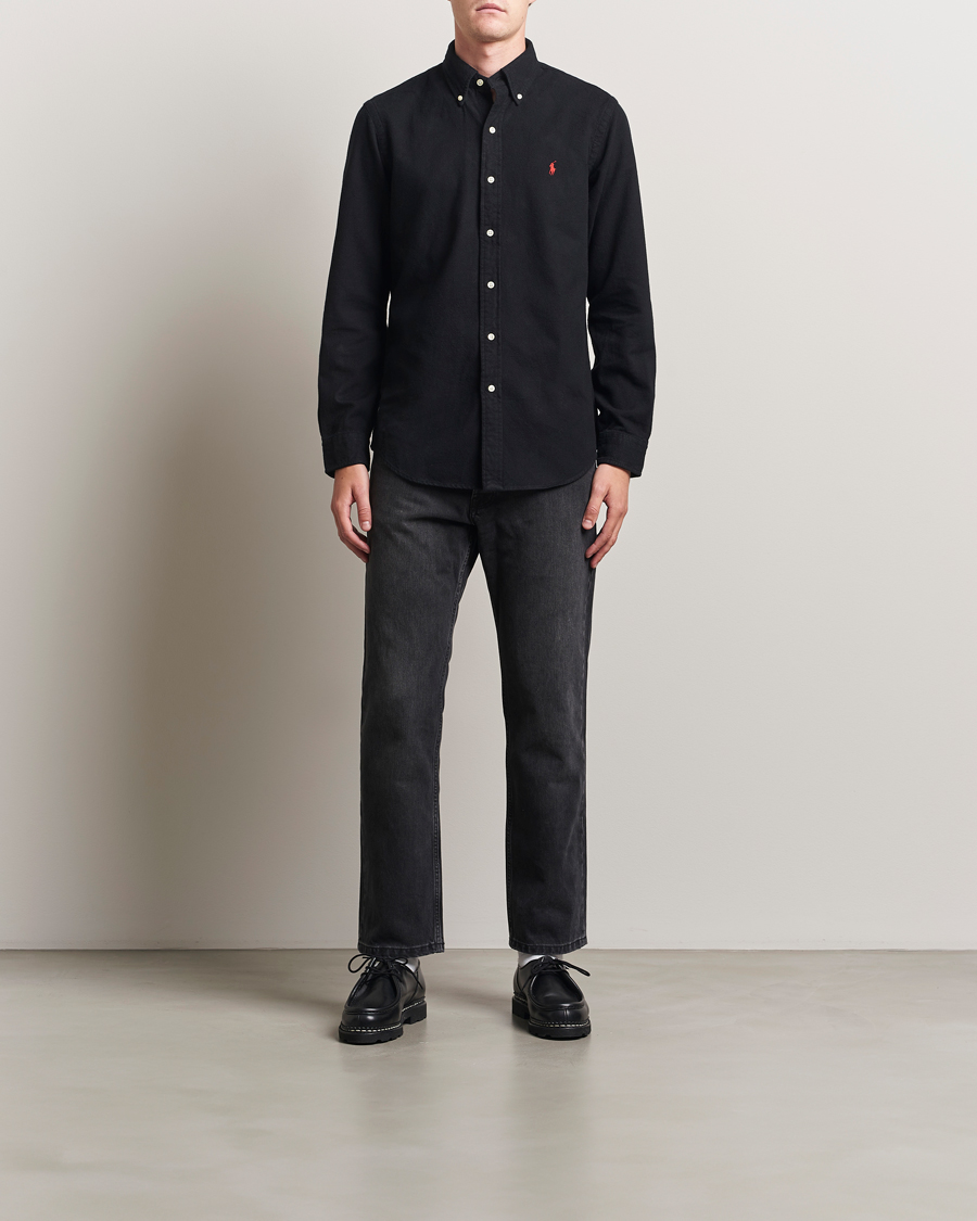 Herr | Skjortor | Polo Ralph Lauren | Custom Fit Brushed Flannel Shirt Polo Black