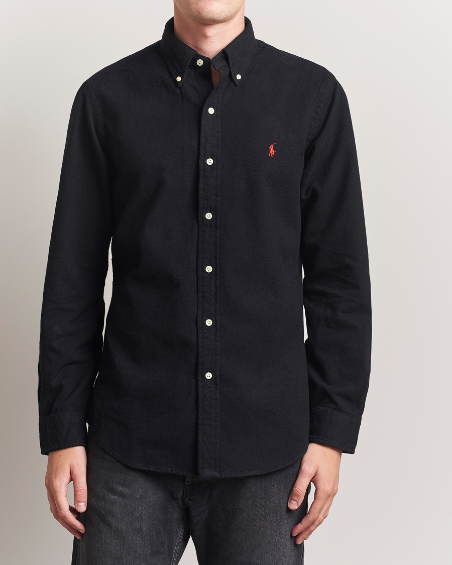 Herr | Skjortor | Polo Ralph Lauren | Custom Fit Brushed Flannel Shirt Polo Black