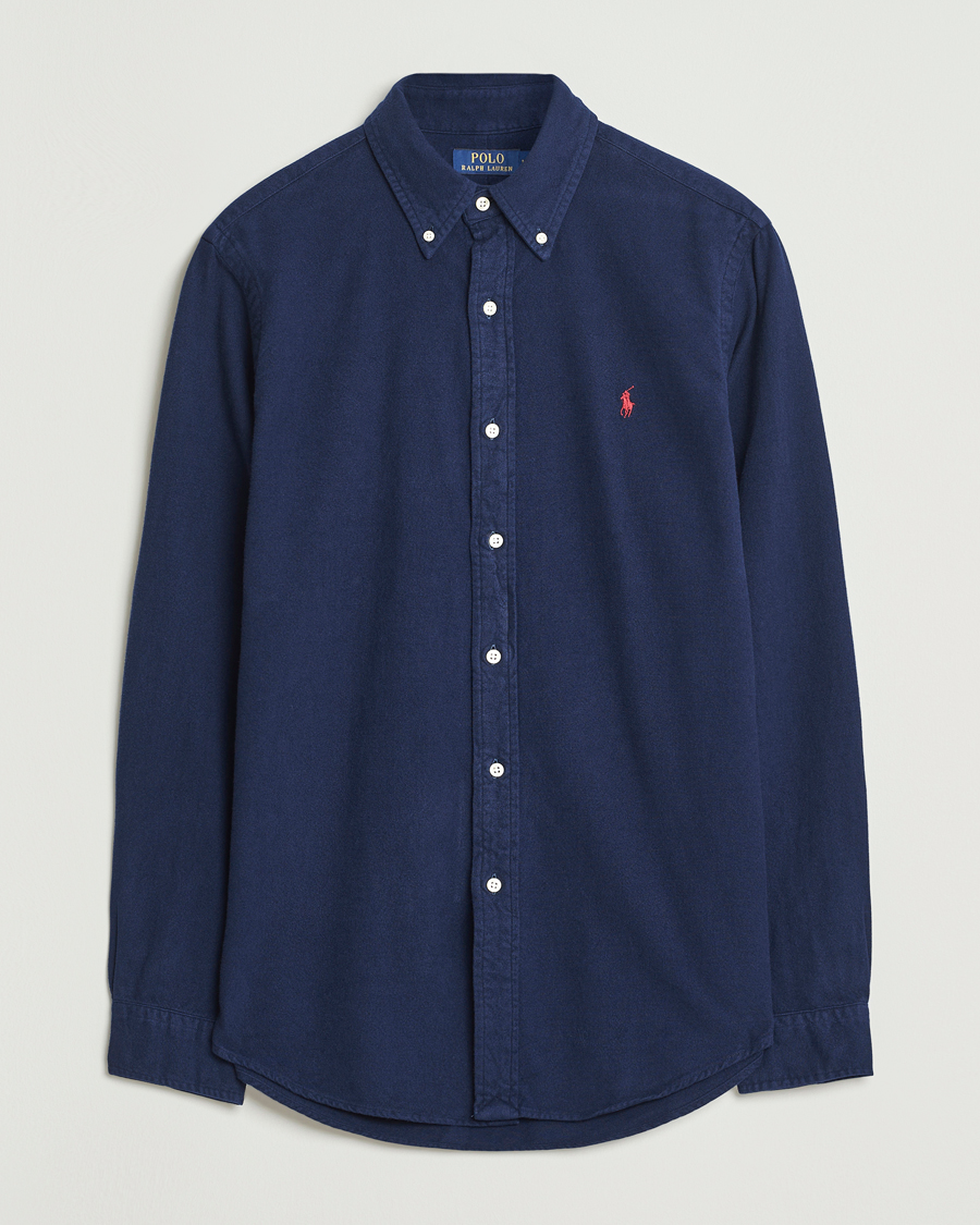 Herr | Skjortor | Polo Ralph Lauren | Custom Fit Brushed Flannel Shirt Newport Navy