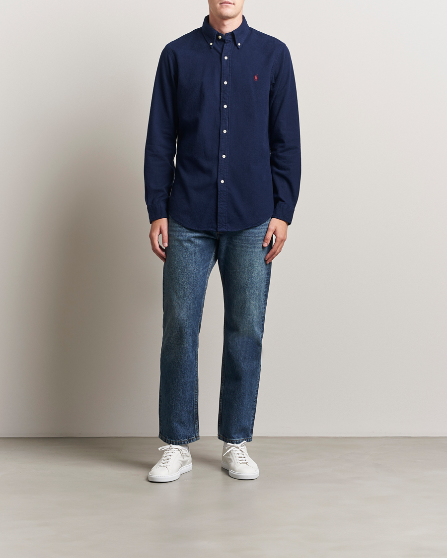 Herr | Skjortor | Polo Ralph Lauren | Custom Fit Brushed Flannel Shirt Newport Navy