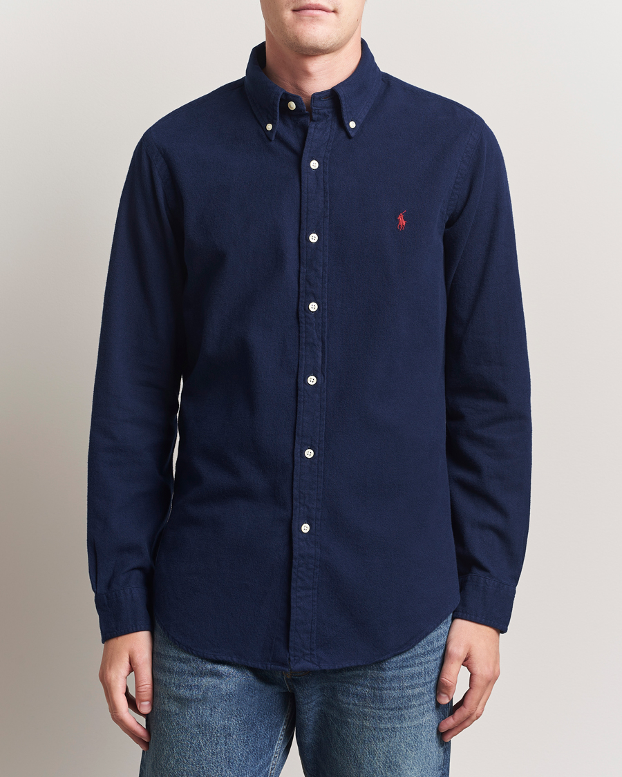 Herr | Skjortor | Polo Ralph Lauren | Custom Fit Brushed Flannel Shirt Newport Navy