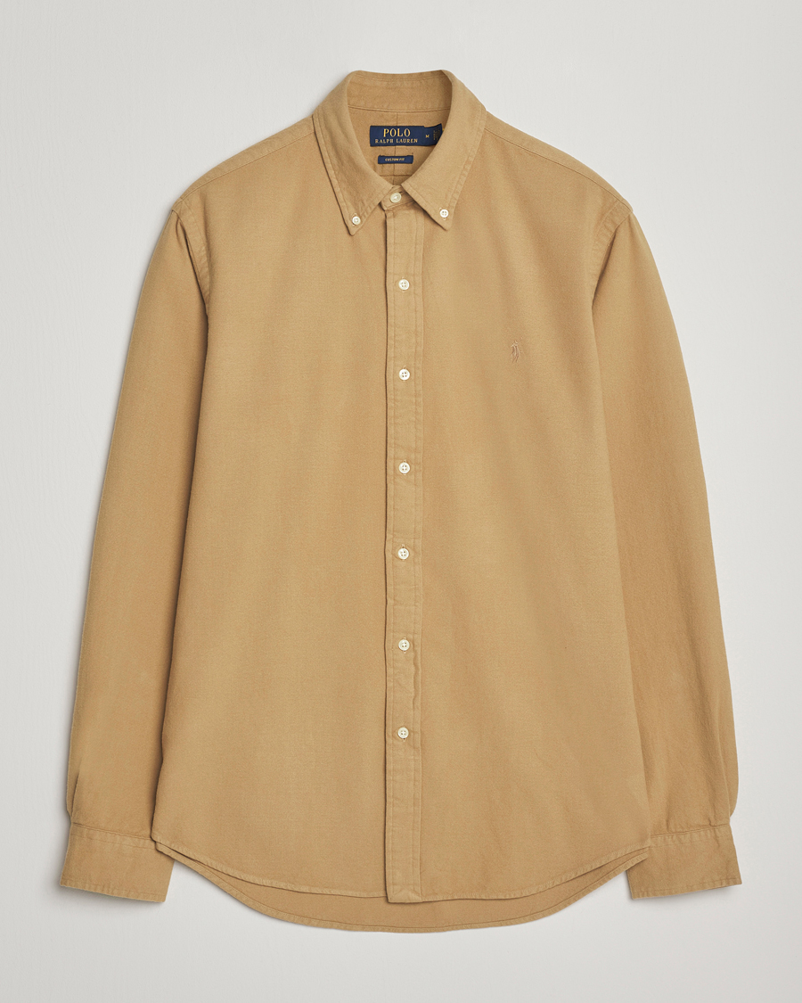 Herr | Skjortor | Polo Ralph Lauren | Custom Fit Brushed Flannel Shirt RL Khaki