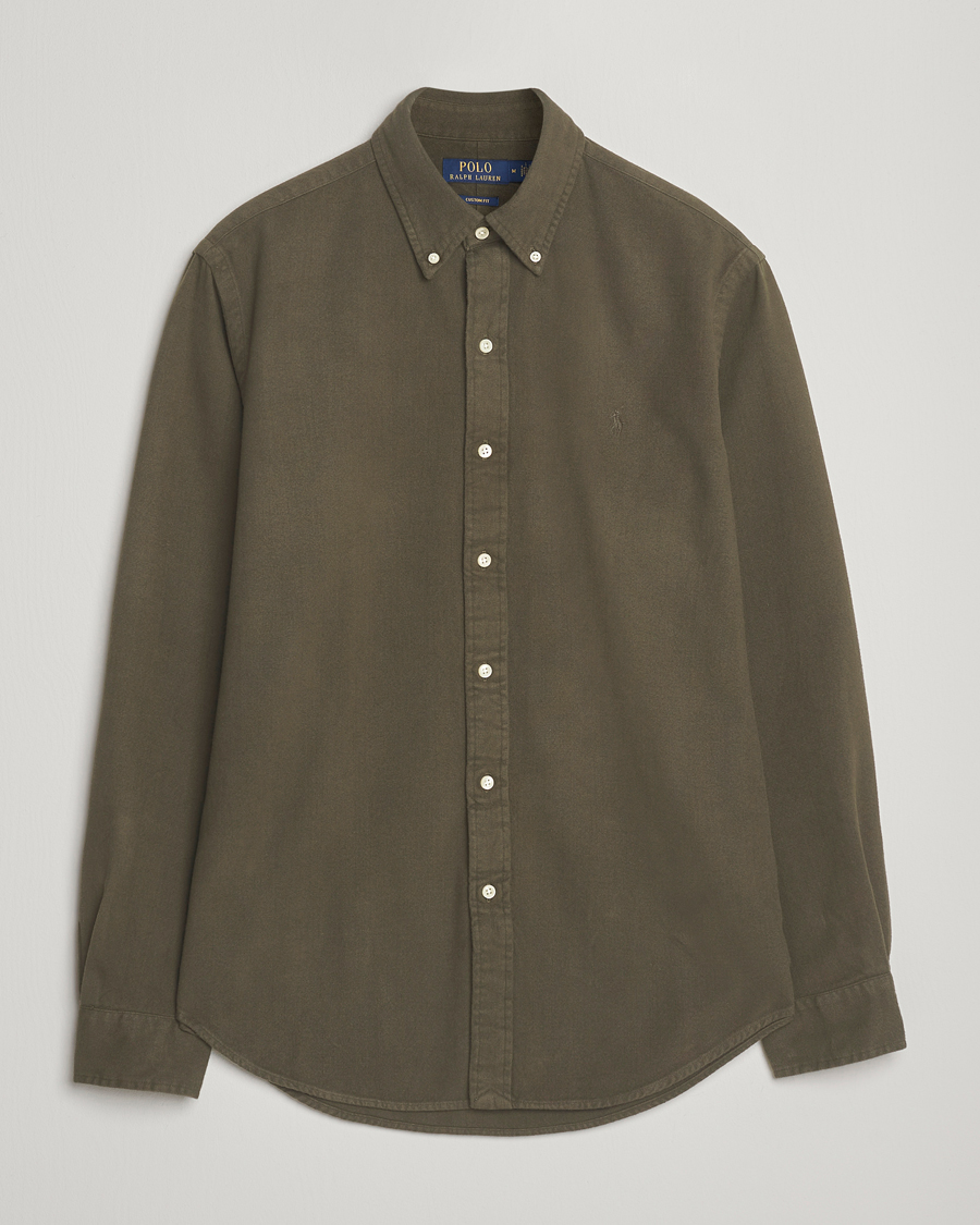 Herr | Skjortor | Polo Ralph Lauren | Custom Fit Brushed Flannel Shirt Ranger Green