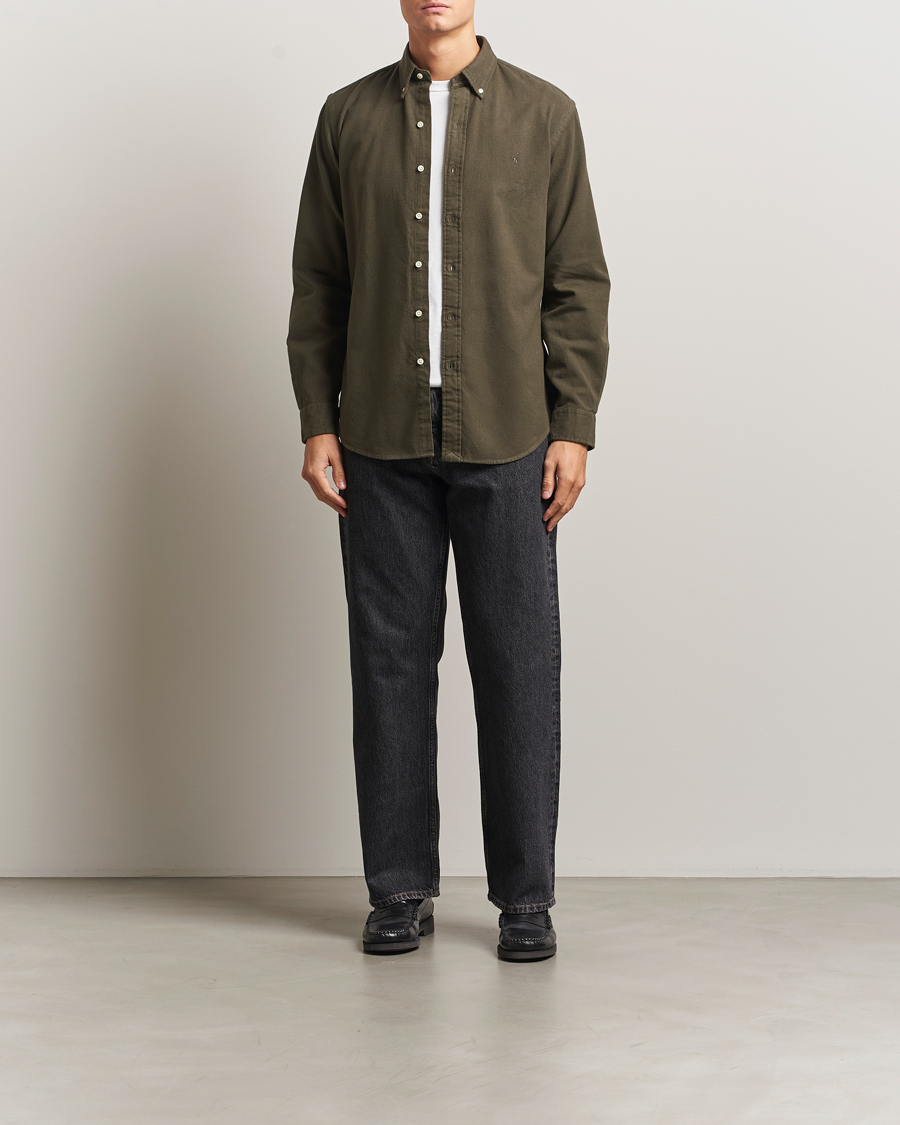 Herr | Skjortor | Polo Ralph Lauren | Custom Fit Brushed Flannel Shirt Ranger Green
