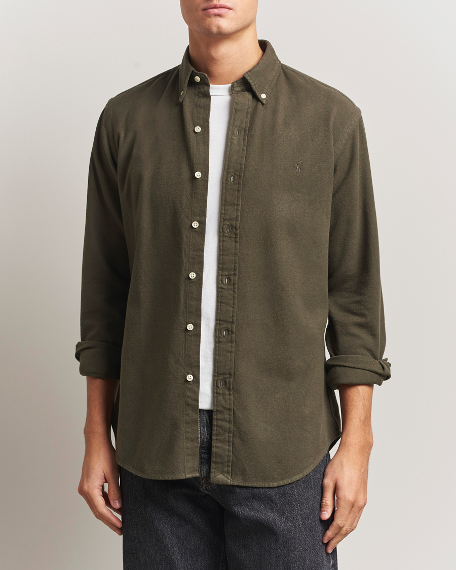 Herr | Skjortor | Polo Ralph Lauren | Custom Fit Brushed Flannel Shirt Ranger Green