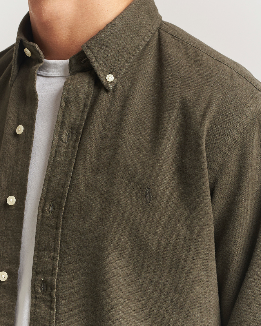Herr | Skjortor | Polo Ralph Lauren | Custom Fit Brushed Flannel Shirt Ranger Green