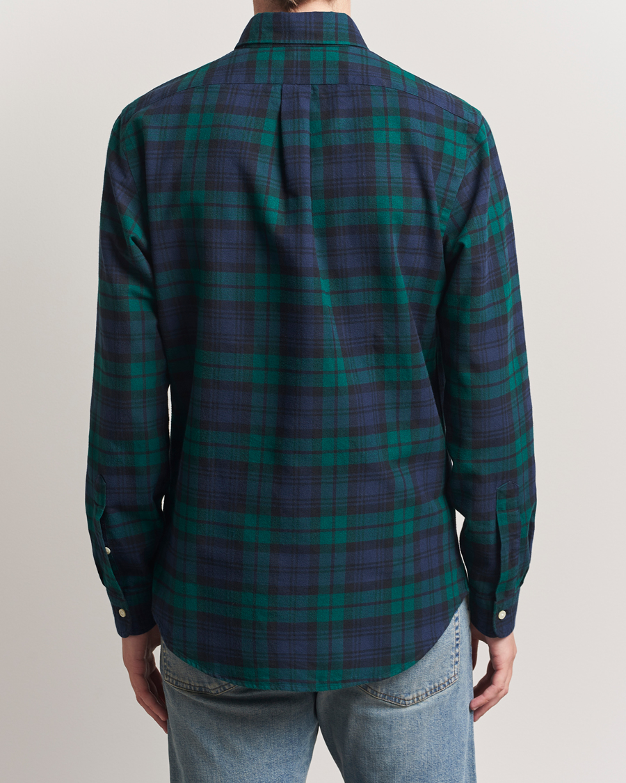 Herr | Skjortor | Polo Ralph Lauren | Custom Fit Brushed Flannel Checked Shirt Navy/Green