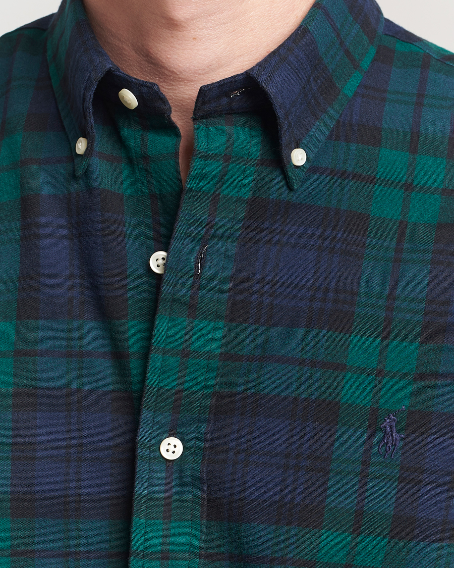 Herr | Skjortor | Polo Ralph Lauren | Custom Fit Brushed Flannel Checked Shirt Navy/Green